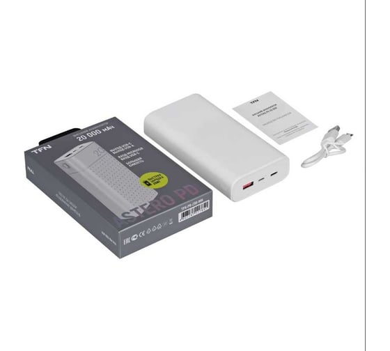 АКБ TFN 20000mAh Astero 20 PD white TFN-PB-250-WH