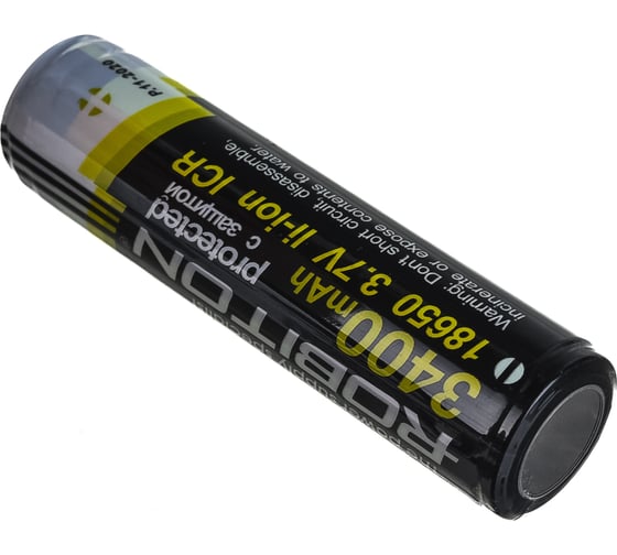 Аккумулятор с защитой ROBITON 3.4/Li18650 3400мАч (NCR18650B) BL1 13485