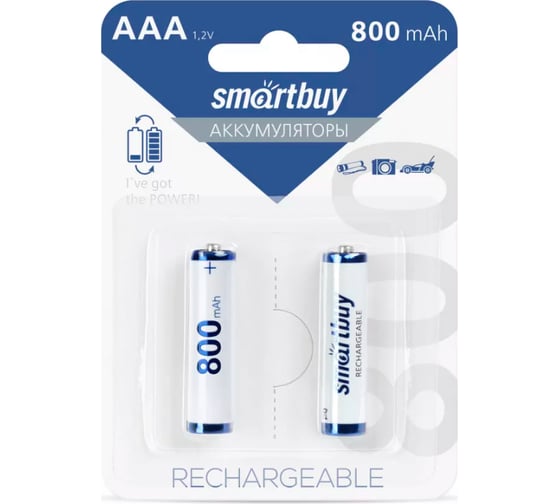 Аккумулятор Smartbuy nimh aaa/2bl 800 mah (24/240) упаковка 2 шт. SBBR-3A02BL800