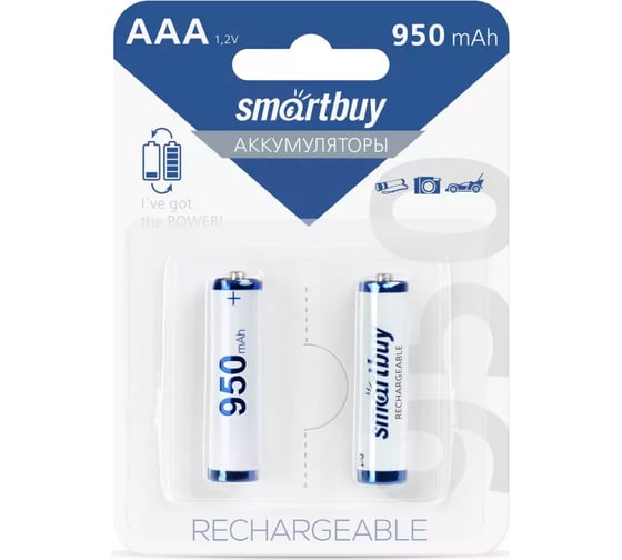 Аккумулятор Smartbuy nimh aaa/2bl 950 mah (24/240) упаковка 2 шт. SBBR-3A02BL950