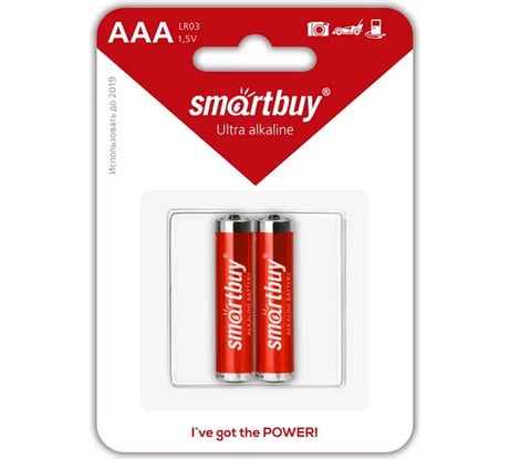 Батарейка Smartbuy алкалиновая lr03/2b (24/240) упаковка 2 шт. SBBA-3A02B