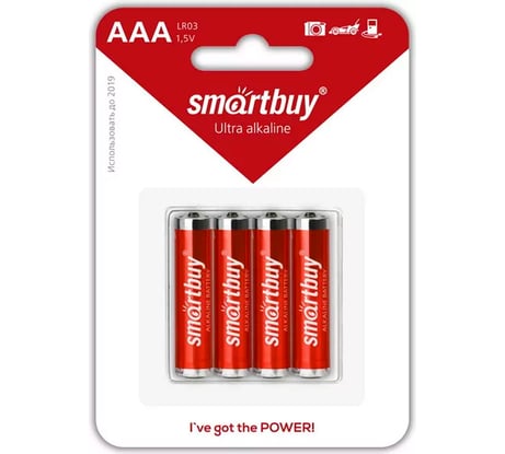 Батарейка Smartbuy алкалиновая lr03/4b (48/480) упаковка 4 шт. SBBA-3A04B