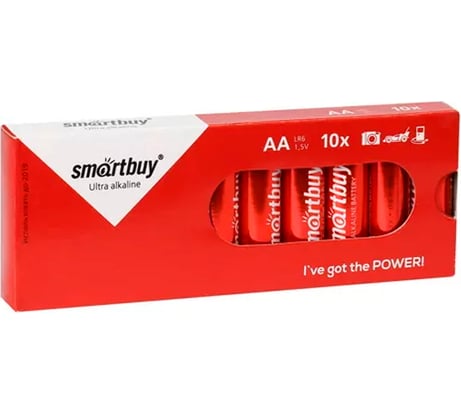 Батарейка Smartbuy алкалиновая lr6/10 box (10/300) упаковка 10 шт. SBBA-2A10BX