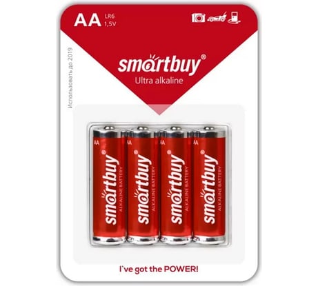 Батарейка Smartbuy алкалиновая lr6/4b (48/480) упаковка 4 шт. SBBA-2A04B