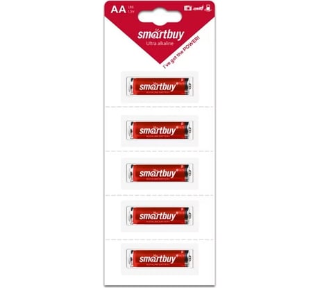 Батарейка Smartbuy алкалиновая lr6/5b strip (60/600) упаковка 5 шт. SBBA-2A05B