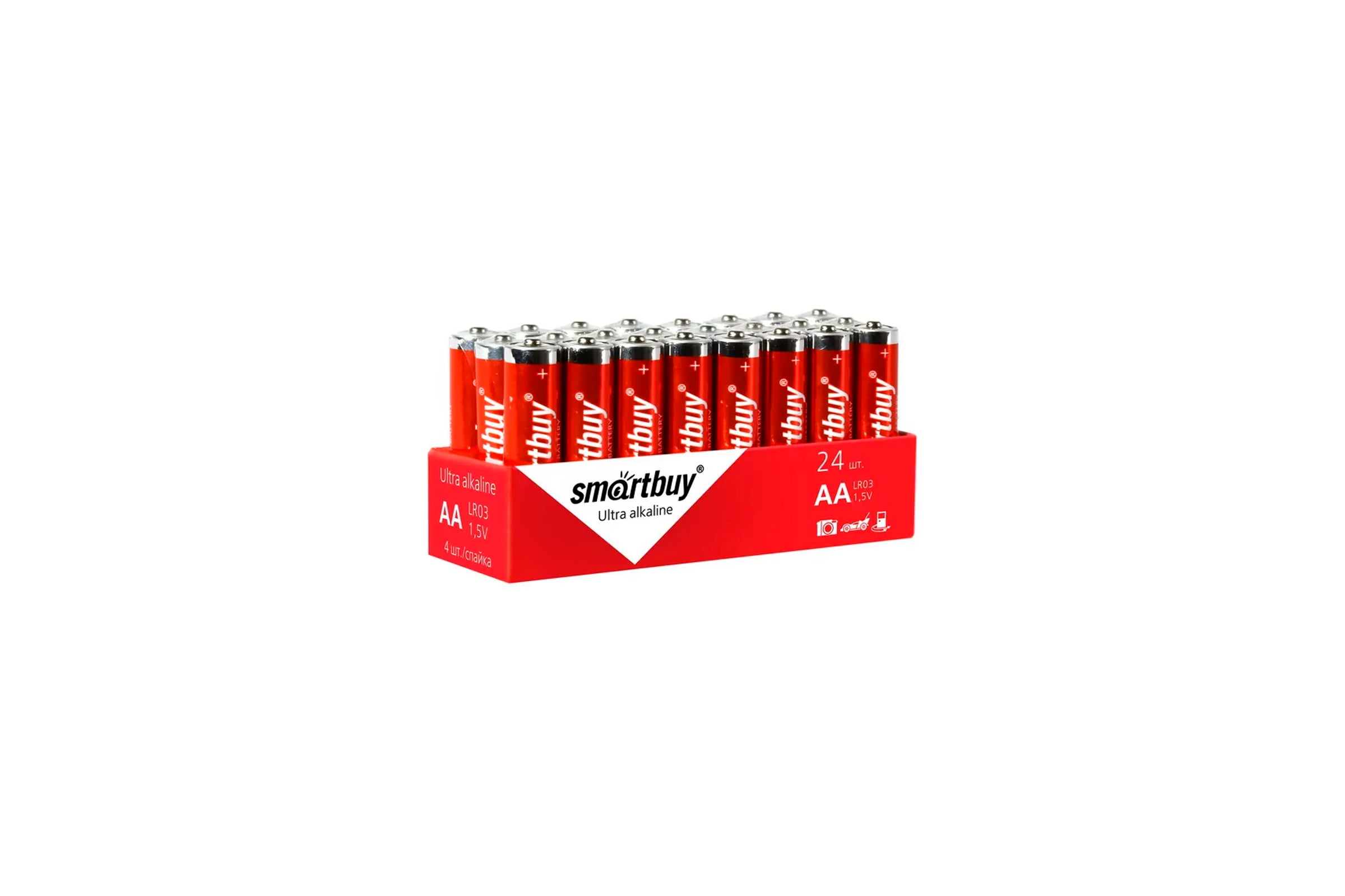 БатарейкаSmartbuyалкалиноваяlr6/4s(24/480)упаковка24шт.SBBA-2A24S