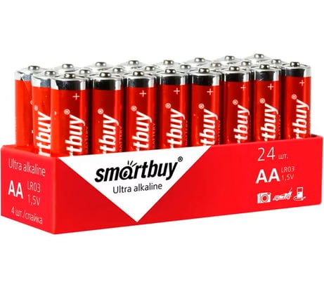 Батарейка Smartbuy алкалиновая lr6/4s (24/480) упаковка 24 шт. SBBA-2A24S