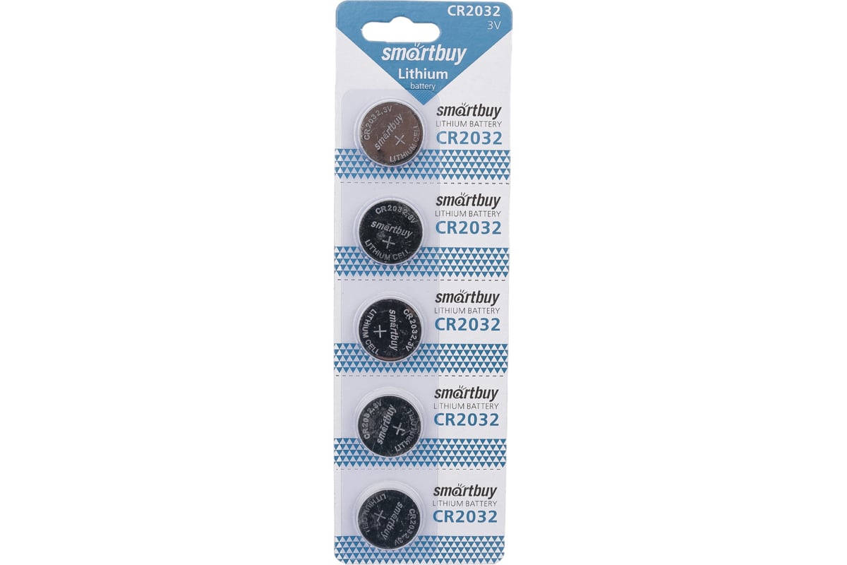 Элемент питания Smartbuy литиевый, cr2032/5b (100/4000) упаковка 5 шт ...