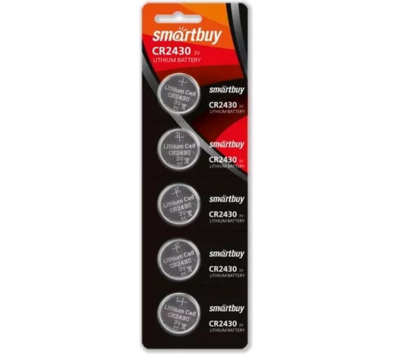 Элемент питания Smartbuy литиевый, cr2430/5b (100/2000) упаковка 5 шт. SBBL-2430-5B