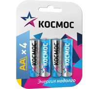 Алкалиновый элемент питания КОСМОС LR LR6 BP-4 блист.4шт KOCLR64BL_classic 464937 15933483