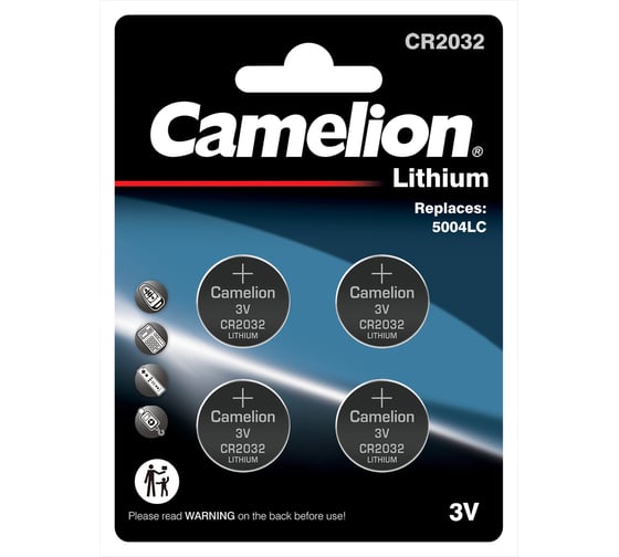 Литиевая батарейка Camelion CR2032 BL-4 (CR2032-BP4, 3V) 15247