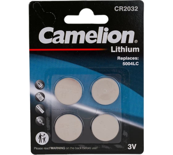Литиевая батарейка Camelion CR2032 BL-4 (CR2032-BP4, 3V) 15247