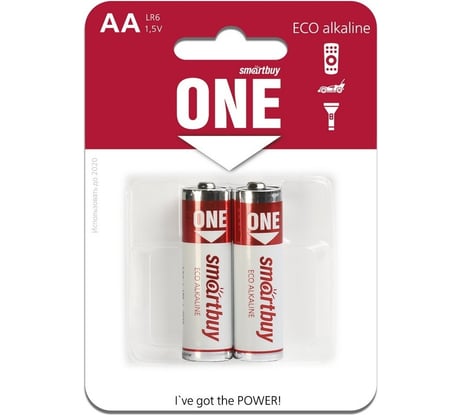 Батарейка Smartbuy алкалиновая one lr6/2b (24/240) упаковка 2 шт. SOBA-2A02B-Eco