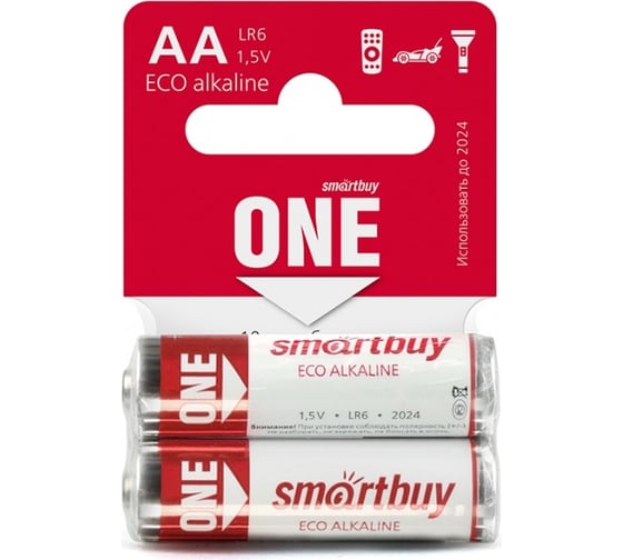 Батарейка Smartbuy алкалиновая one lr6/2sb (60/600) упаковка 2 шт. SOBA-2A02SB-Eco