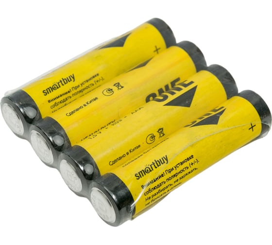 Батарейка Smartbuy солевая one r03/4s (60/600) упаковка 4 шт. SOBZ-3A04S-Eco