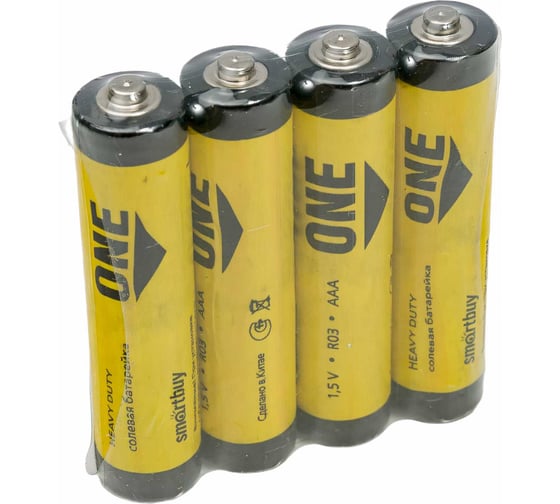 Батарейка Smartbuy солевая one r03/4s (60/600) упаковка 4 шт. SOBZ-3A04S-Eco