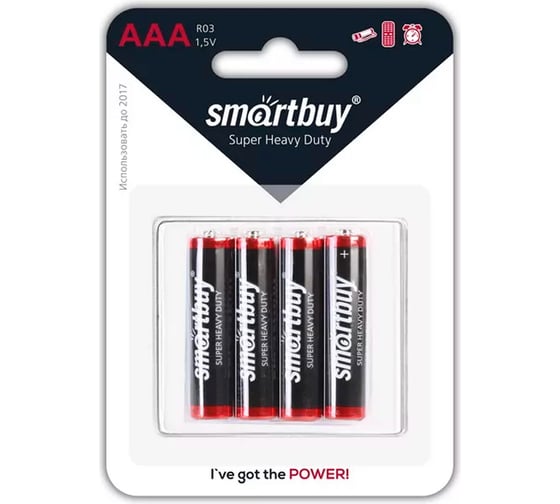 Батарейка Smartbuy солевая r03/4b (48/960) упаковка 4 шт. SBBZ-3A04B