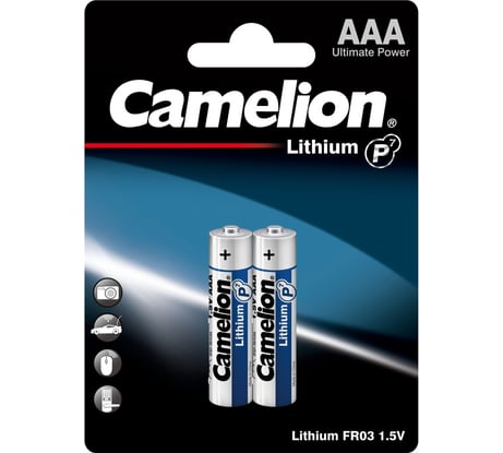 Батарейка Camelion Lithium bl2 fr03 (fr03-bp2, 1.5В) 15240