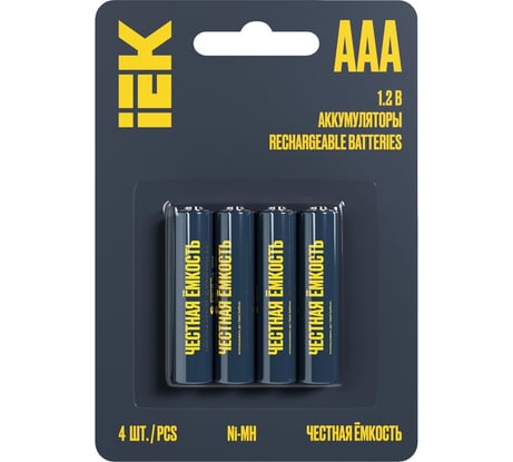 Аккумулятор IEK green ni-mh aaa 1100мач (4шт/блистер) AAK-NIMH-03-1100-L04