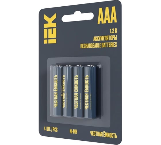 Аккумулятор IEK green ni-mh aaa 1100мач (4шт/блистер) AAK-NIMH-03-1100-L04