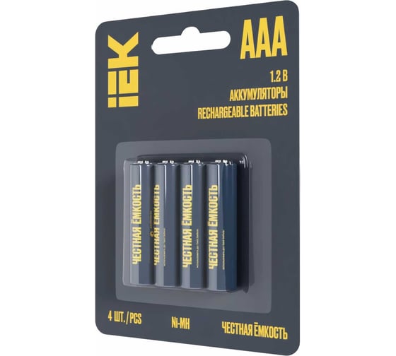 Аккумулятор IEK green ni-mh aaa 1100мач (4шт/блистер) AAK-NIMH-03-1100-L04