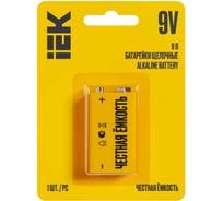 Щелочная батарейка IEK alkaline 6lr61 9v ABT-6LR619V-OP-L01