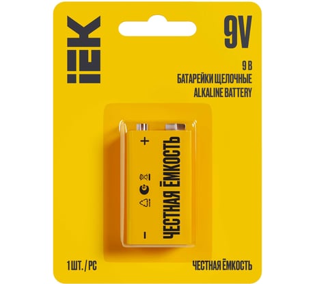 Щелочная батарейка IEK alkaline 6lr61 9v ABT-6LR619V-OP-L01