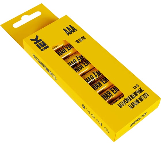 Щелочная батарейка IEK alkaline lr03/aaa (10шт/бокс) ABT-LR03-OP-B10