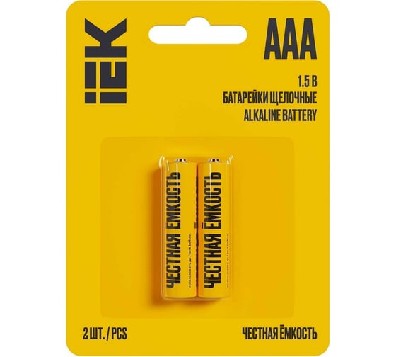 Щелочная батарейка IEK alkaline lr03/aaa (2шт/блистер) ABT-LR03-OP-L02 30684386