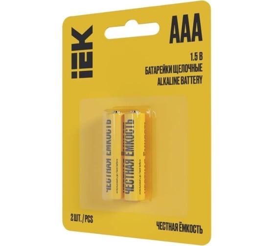Щелочная батарейка IEK alkaline lr03/aaa (2шт/блистер) ABT-LR03-OP-L02