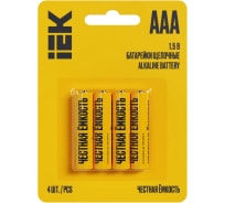 Щелочная батарейка IEK alkaline lr03/aaa (4шт/блистер) ABT-LR03-OP-L04