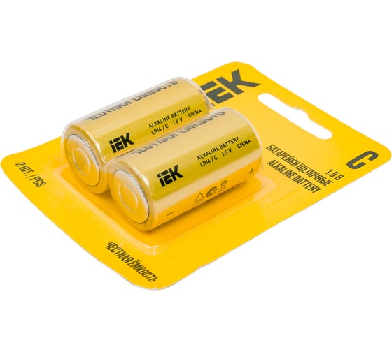 Щелочная батарейка IEK alkaline lr14/c (2шт/блистер) ABT-LR14-OP-L02