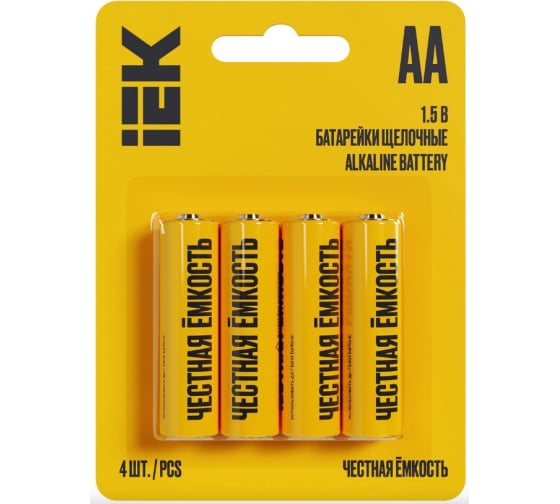 Щелочная батарейка IEK alkaline lr06/aa (4шт/блистер) ABT-LR06-OP-L04 1