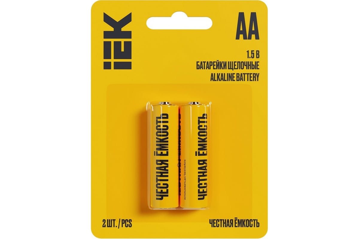 Щелочная батарейка IEK alkaline lr06/aa (2шт/блистер) ABT-LR06-OP-L02