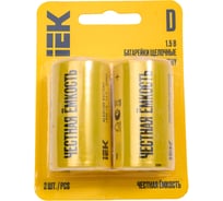 Щелочная батарейка IEK alkaline lr20/d (2шт/блистер) ABT-LR20-OP-L02 30684512