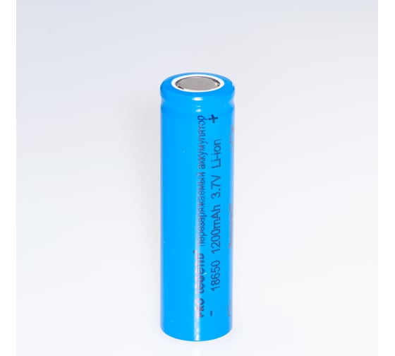 Аккумулятор Pro Legend Li 18650, 1200 mAh, 3,7V, в кейсе 4 шт.,без защиты, плоский плюс PL6205
