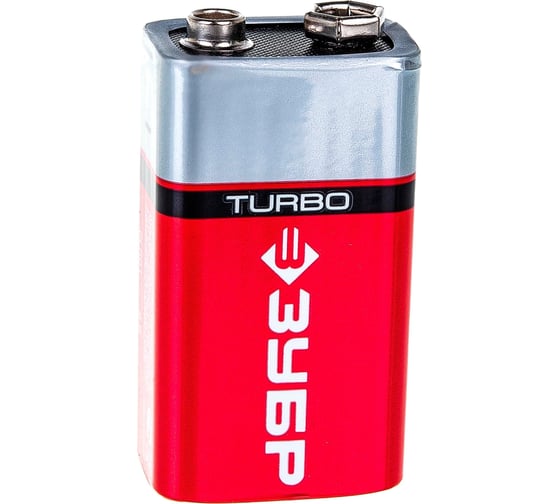 Щелочная батарейка Зубр 9 В, тип 6LR61 крона, Turbo 59219_z01