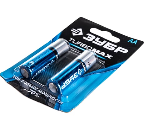 Щелочная батарейка Зубр 1.5 В, тип АА, 2 шт, Turbo-MAX 59206-2C_z01