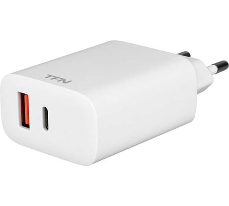 Сетевое зарядное устройство TFN 2 USB/USB-C PD 20W б/кабеля white TFN-WC10