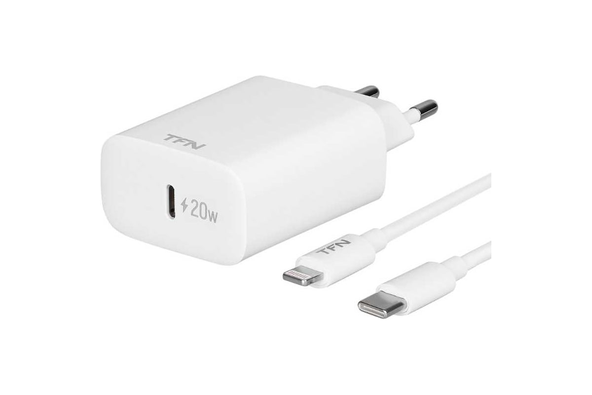 Сетевое зарядное устройство TFN Type-C PD 20W+кабель MFI 8pin wh TFN ...