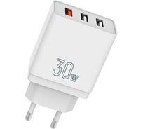 Сетевое зарядное устройство TFN 3xUSB QC+2.4A 30W б/кабеля white TFN-WCRPD25