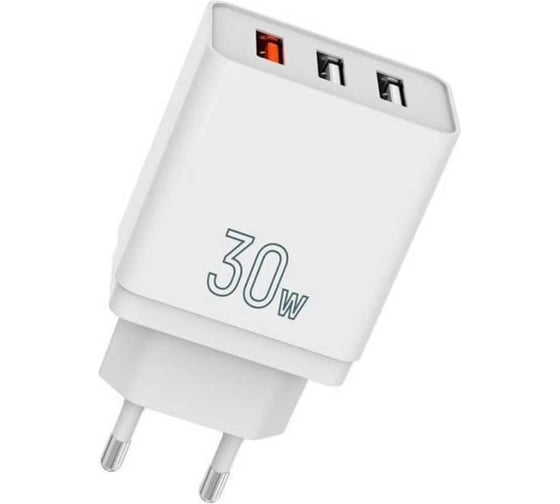 Сетевое зарядное устройство TFN 3xUSB QC+2.4A 30W б/кабеля white TFN-WCRPD25 1