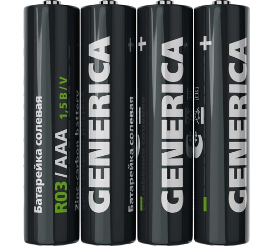 Солевая батарейка GENERICA r03/aaa (4шт/упаковка) ABT-R03-ST-S04-G 1