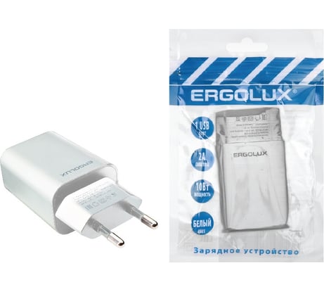 Сетевой адаптер Ergolux ELX-РA01P-C01 ПРОМО, 1USB, 100-220В, 5-9V/2А, Белый 15203
