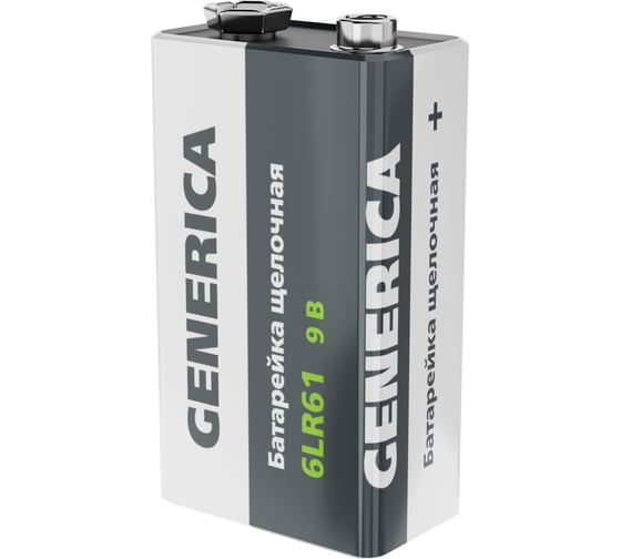 щелочная батарейка GENERICA alkaline 6lr61 9v (1шт/блистер) ABT-6LR619V-ST-L02-G