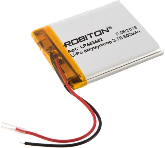 Аккумулятор ROBITON LP443442 3.7В 600mAh PK1 14072