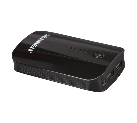 Внешний аккумулятор SONNEN POWERBANK V203, 6000 mAh, 2 USB, литий-ионный, черный, 262754