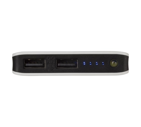 Внешний аккумулятор SONNEN POWERBANK V3802S, 8000 mAh, 2 USB, литий-полимерный, бело-черный, 262755
