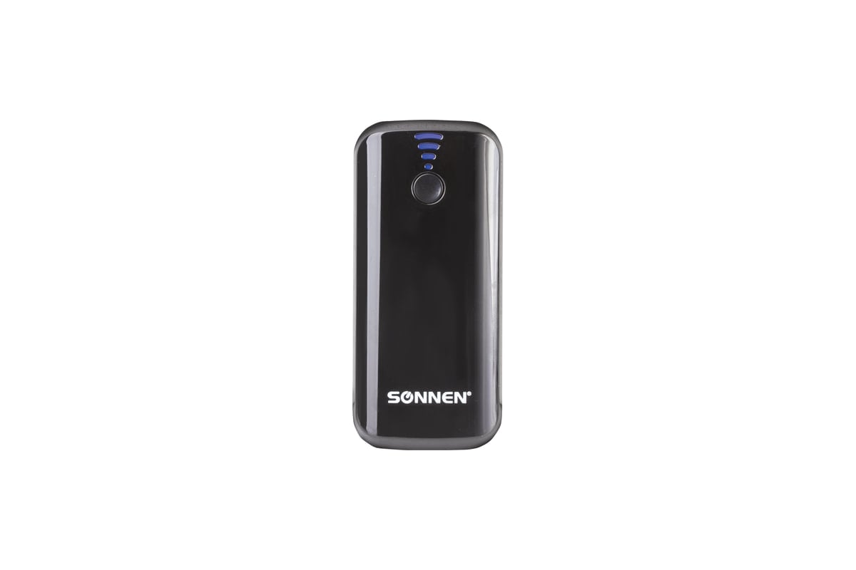 Внешний аккумулятор SONNEN POWERBANK V218, 5000 mAh, литий-ионный, черный,  262752 - выгодная цена, отзывы, характеристики, фото - купить в Москве и РФ