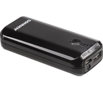 Внешний аккумулятор SONNEN POWERBANK V218, 5000 mAh, литий-ионный, черный, 262752